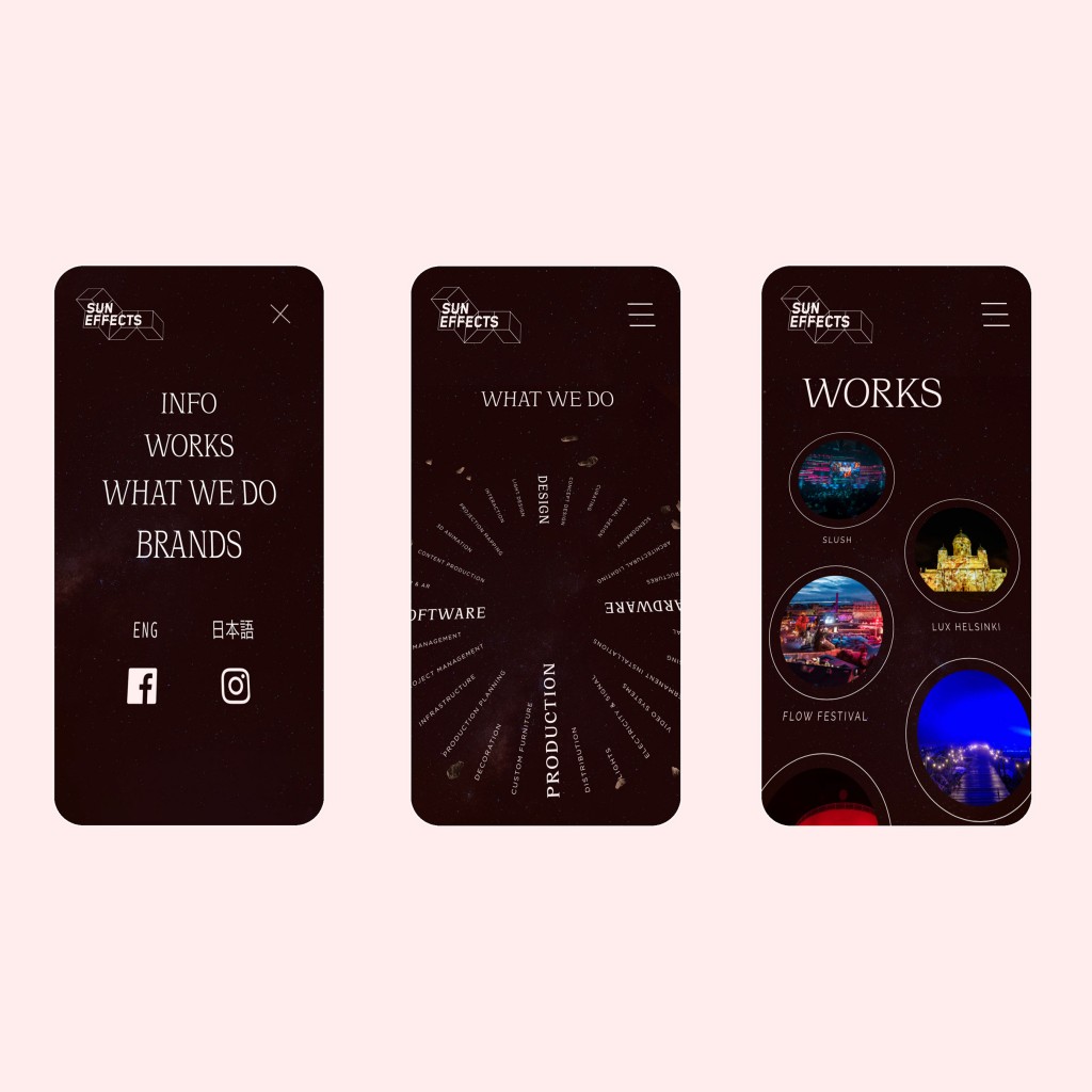 Sun Effects - Website design by Tero Ahonen, Helsinki
