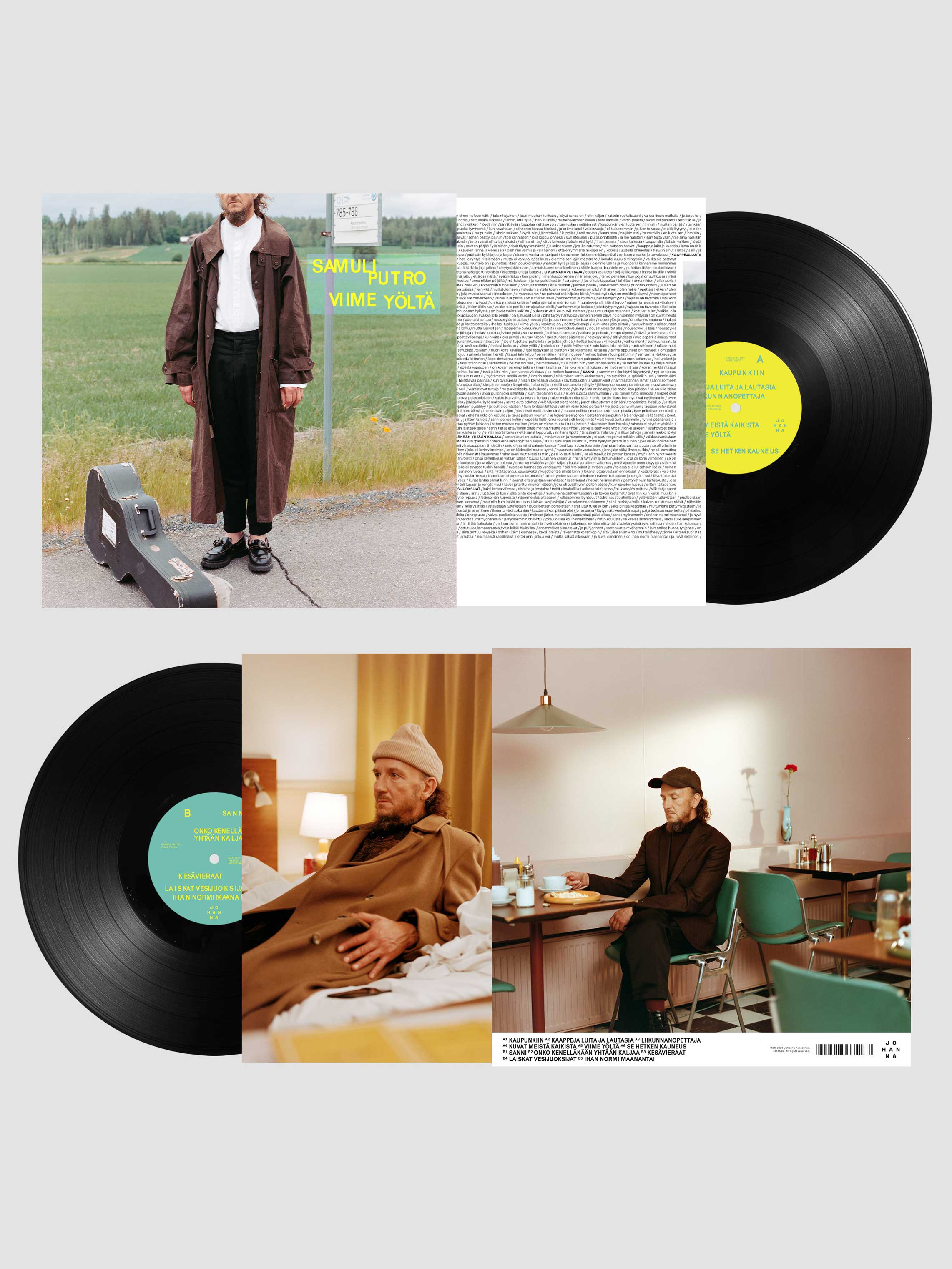 Samuli Putro - Viime yöltä, graphic design: Tero Ahonen